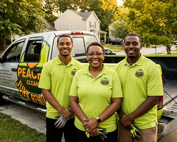 The Peachy Clean family team in front of our branded truck
