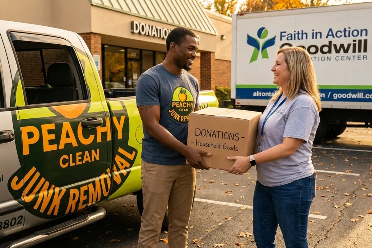 Donation drop-off after cleanout — Faith in Action, Goodwill, AMVETS