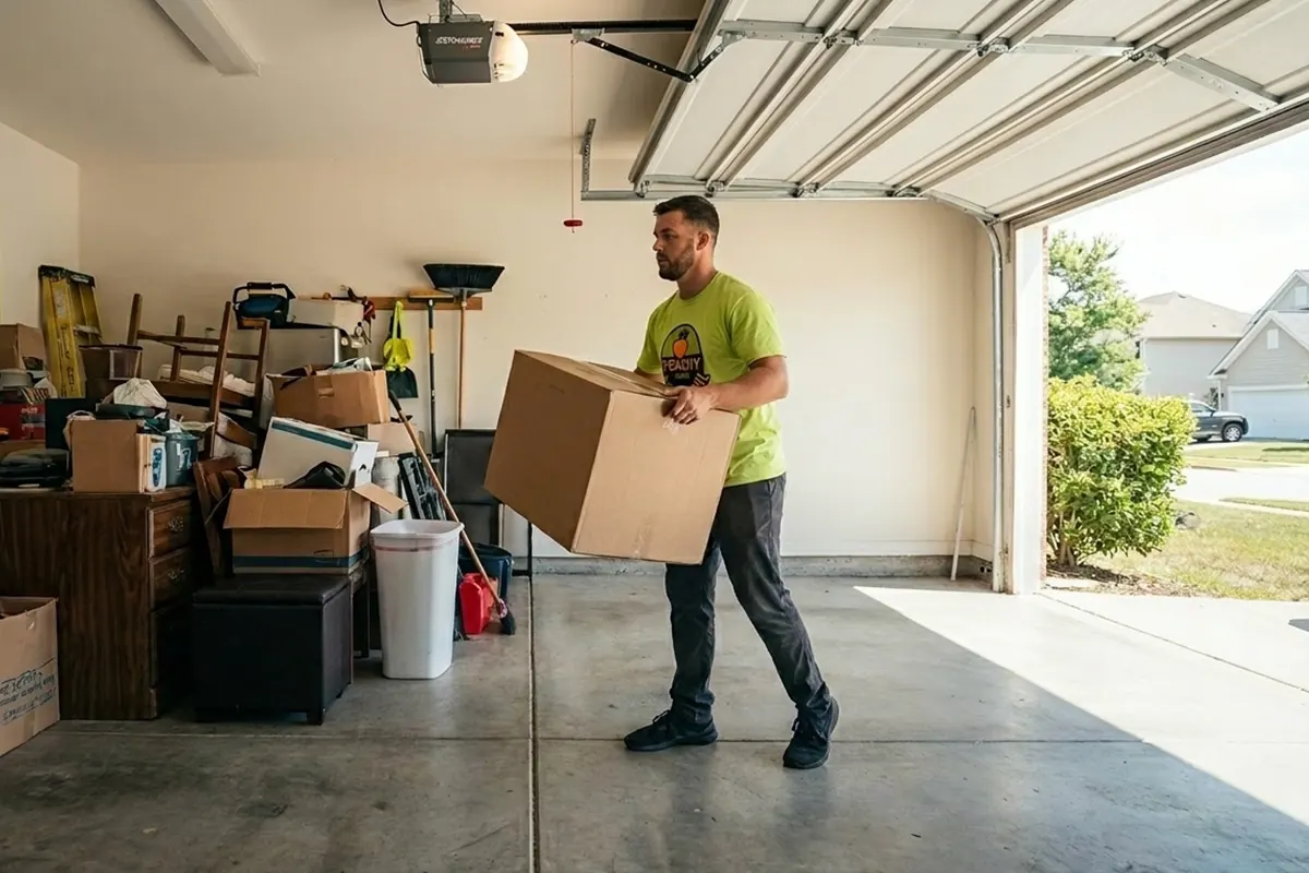 Garage cleanout in progress