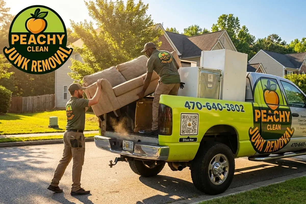 Junk removal truck loading — Metro Atlanta