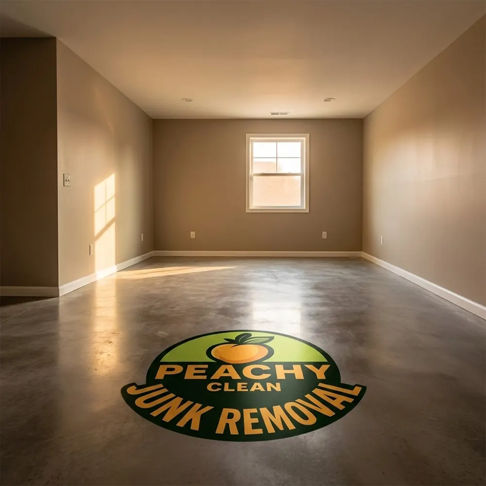 Empty clean basement after Peachy Clean haul