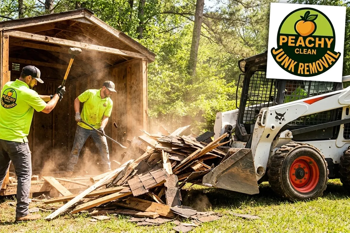 Shed demolition by Peachy Clean crew